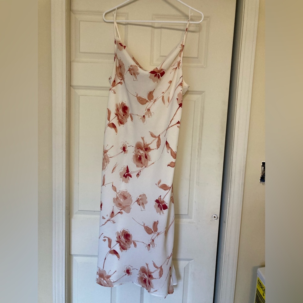 New York & Company White Floral Maxi Dress